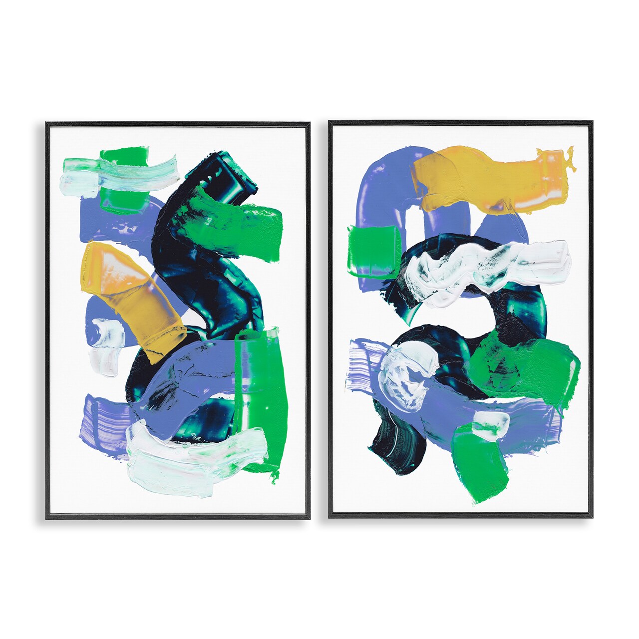 Stupell Industries Vibrant Abstract Tubes 2 pc Framed Giclee Wall Art Set Design by Melissa Wang